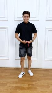 Celana Denim Pendek Fashion: Celana Jeans Pendek Sobek Pria