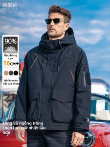 Enjeolon | High-Puff White Goose Down Hooded Winter Work Jacket Thermal Reflection Insulation