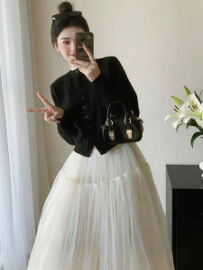 CAOZIMUYI | Elegant Hepburn Style Autumn Dress Women Two-piece