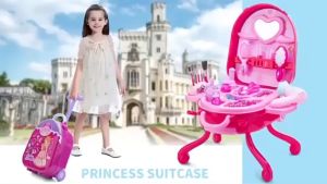 🔥Malaysia Stock🔥3-In-1 Frozen Makeup Dressing Table Toy Set Girls Princess Make Up Suitcase Kids Pretend Play Gift Set for Kids