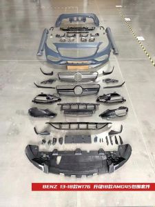 Applicable to Mercedes-Benz A- Class Import Hatchback W176 Restoration AMG Surrounding Kit A45 Front Bumper Rear Bumper Middle Net Tail