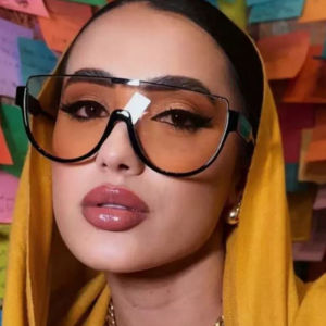 Sunglasses For Women With Big Faces Sunglasses For Men Fashionable One-piece Large Frame Trendy Slimming 86395