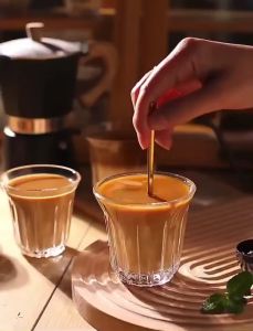 แก้วกาแฟลาเต้ เอสเปรสโซ่ ไฮเอนด์ แนวเรโทร 90 มล. แก้วกาแฟ แก้วกาแฟร้อน HHsociety