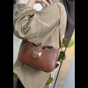 SKM Womens Leather Plain Style Shoulder Bag BG1033 Beg Perempuan