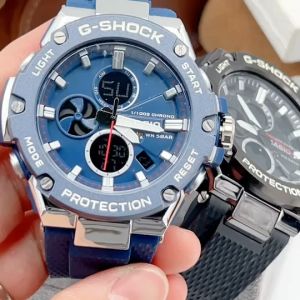 G นาฬิกาข้อมือดิจิตอล รุ่น GST-B100 แนวสปอตซ์ สายนาฬิกา ยางเรซิน ขอบเหล็ก ทนทาน ขนาด 50 มม ฟังชั่นครบ แถมกล่องฟรี