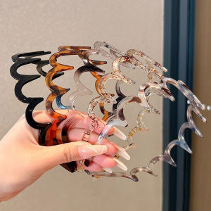 Korean-Style Solid Color Wavy Tooth Comb Makeup Sports Headband For Women Hair Tie Hair Accessory