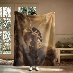 BILIBILI | Angel Embrace Clouds Flannel Blanket Perfect for Sofa Office Bed Travel Sleep Read Relax Camping Four Season Use