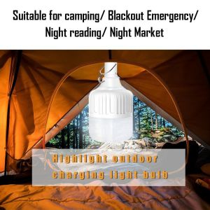 100w/200w/300w/400w Rechargeable Led Light Bulb Usb Portable Lamp for Emergency Camping light Night Market Pasar Malam Kecemasan lampu led boleh cas