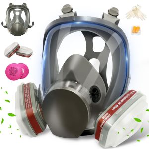 6800 Full Face Respirator หน้ากากป้องกันแก๊สพิษหน้ากากป้องกันแก๊สพิษ Survival นิวเคลียร์และสารเคมีพร้อมตัวกรองถ่านกัมมันต์