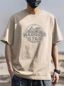 Áo Thun Nam Tay Ngắn Cotton Phong Cách Mỹ Cổ Điển Mùa Hè Cỡ Lớn Rộng Rãi Thời Trang Thương Hiệu INS Tay Lửng Thường Ngày