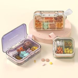 Portable Japanese Style Travel Sealed Medicine Box High Capacity Mini Pill Organizer Storage Container for Daily Use