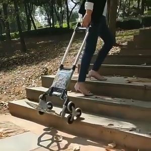 รถเข็นไต่บันได รับน้ำหนัก 95 กิโล รถเข็นอลูมิเนียม 6 ล้อพับได้ Stair Climbing Trolley Cart with 6 Wheels Load 95kg