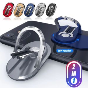 Universal 2 In 1 Phone Ring Holder 360° Rotating Ring Bracket Car Air Vent Navigation Mounting Bracket Compatible with Iphone Samsung Xiaomi