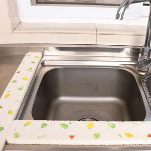 Long Strip Wood Pulp Cotton Sponge Absorbent Strip Sink Splash Guard Sink Splash Water Catcher Wash Basin Water Blocking Sponge Strip 59*7*1.5cm