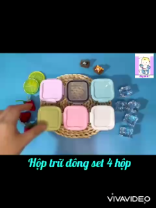 SET 4 Hộp bảo quản thức ăn dặm nắp khoá 4 chiều dung tích 60ml + 120 ml