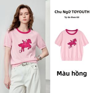 Toyouth | Quần Áo Len Nữ Cổ Đối Lập và Giúp Gầy