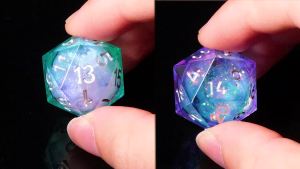 Cat Liquid Core Dice Sharp Edge Dice for Dungeons and Dragons Animal Dice Resin DND Cat Dice D20 D&D Dice Galaxy Dice Set