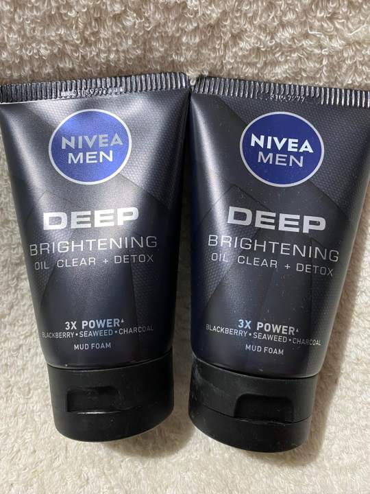 Nivea Men Deep Brightening Oil Clear + Detox Mud Foam 100g Buy 1 Take 1 ...