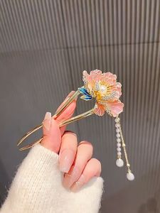 TRÂM CÀI TÓC HOA MẪU ĐƠN ĐÍNH ĐÁ TẶNG HỘP ĐỰNG