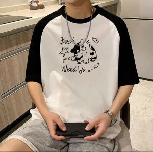 Áo Thun Cotton Nam Mùa Hè Dáng Rộng Tay Ngắn in Họa Tiết Thời Trang Thường Ngày Không Cần Ủi Áo Thun Cotton Nguyên Chất