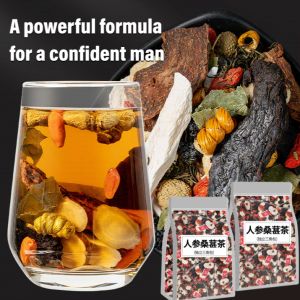 Mens Powerful Kidney Tea Energy Tea Kidney Tea Formula Ginseng Treasure Tea Organic Kidney Cleanse Herbal Tea Traditional Healthy Kidney Cleansing Tea for Men Women【30 Packets/Bag】