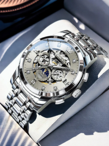 OLEVS | 2026 New Automatic Skeletal Multi-function Moon Phase Luminescent Mens Watch