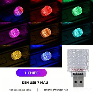 Đèn LED USB Đa Năng Cho Ô Tô Đèn Ngủ Nhiều Màu Sắc Trang Trí Nội Thất Đèn Nhà Bóng Đèn Mini Đèn Tạo Không Khí Độc Đáo