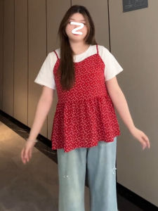 เสื้อยืดแขนสั้นลายจุดไซส์ใหญ่ ทรงเข้ารูป ปกโปโล สำหรับผู้หญิง ฤดูร้อน เสื้อคลุมกันหนาวแบบลำลอง สไตล์เกาหลี ลดอายุ