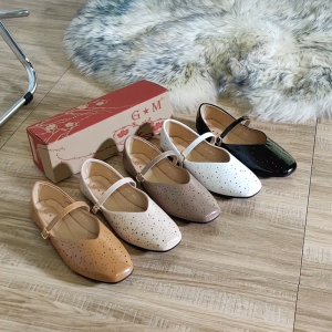 [FA] summer fashion Mary Jane flat shoes square toe  Cut Out leather  Doll Shoes for women (add 1 size)