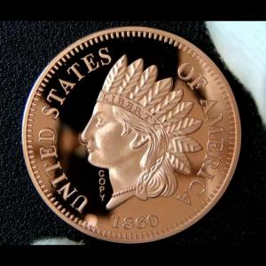 1 Troy Oz Indian Head Antique Replica .999 Fine Copper Round Coin CMC 1 Oz Copper Round Coin COPPERMAN