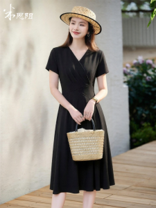 Misoshine | Black Commuter Elegant Irregular Design Summer Dress