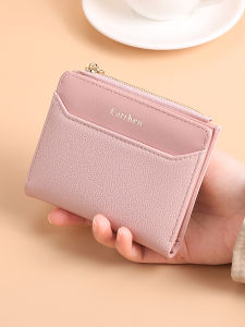 Carrken Womens Slim Short Wallet Stylish Multifunctional Driving License Card Holder with Zipper Coin Purse