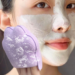 Dorisna พัฟโฟมล้างหน้าแบบนุ่มใช้ซ้ำได้ฟิลม์โคลนฟองน้ำขัดทำความสะอาดแมวถุงมืออุ้งเท้าตัวทำความสะอาดผิวหน้าสปานวดอุปกรณ์กำจัดแต่งหน้า