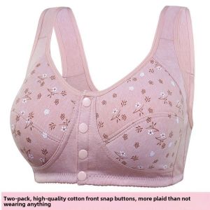 Ladieswear Intimates Womens Front Closure Bra Wireless Push up Bra for Middle-Aged and Elderly Women Pure Cotton Large Size Bra