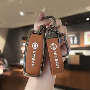 [Ready Stock]Car Key Cover Case Shell for Nissan Navara Terra Almera Juke X-Trail Sylphy Serena 2023 2024 2025 Alloy Leathe Car Accessories Comprehensive protection