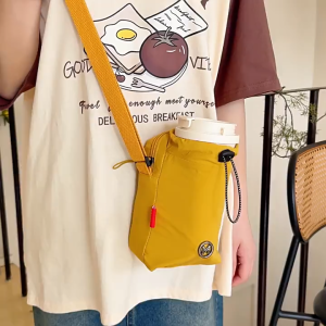 Tas Selempang Serut Mini Kapasitas Besar Nylon Shoulder Bucket Bag Phone Pouch Korean Style Handbag JCTS262