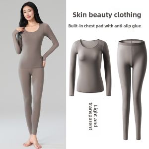 miiow | Thermal Underwear with Padded Bralette Thin and Seamless Skincare Undergarment