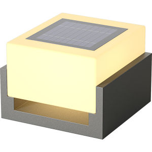 Solar Pillar Lights Outdoor Waterproof LED Wall Lamp Square Model Home Decor Gate Garden Lighting Decor Solar Energy Super Door Solar-Powered Lights