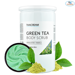 ไทยครีม สครับขัดผิว 1กิโล สครับชาเขียว ร้านสปา spa ขัดขี้ไคล thaicream green tea body scrub ครีมขัดผิว
