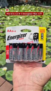 Vỉ 12 viên pin tiểu AA 1.5V Energizer Max E91 BP8+4 hàng chính hãng