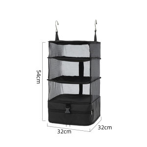 Travel Hanging Clothes Storage Bag Foldable Large Capacity Luggage Closet Hanging Bag Nordic Style Oxford Cloth for Clothes