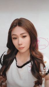 Ryuuta Wig Lace Front Wig Long Wave Panjang Gelombang Giselle Hitam Coklat 65 cm