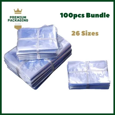100pcs PVC Heat Shrink Film Wrap Bags | sealing packaging | box container books shoes hamper bottle gift boxes