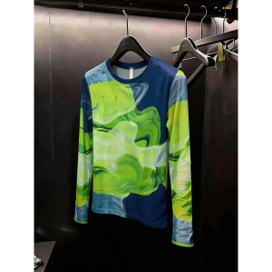 LIANGYILAILIN | European Trendy Tie-Dye Mesh T-Shirt Women