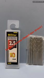 1 pak (10 pcs) Mata Bor Besi HSS MOLLAR 2.5 mm