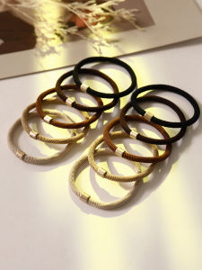 Thickened Hair Ties Womens Leather Case Black Elastic Hair Bands Simple Hair Tying High Elasticity Durable No Damage Hair Ropes