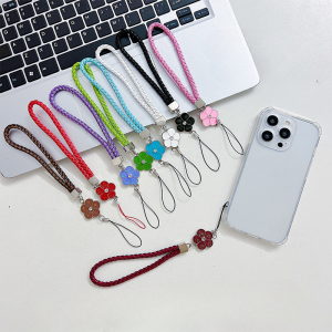 Kreatif Menenun Tali Telepon Kulit Gelang Camellia Plum Blossom Nylon Tenun Telepon Kulit