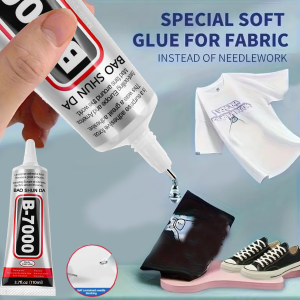 Fabric Glue Permanent Clear Washable Adhesive for Clothing Patches Leather Cotton Denim Polyester Flannel All Fabrics.