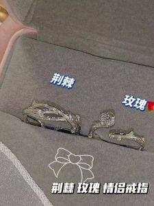 Rose Thorns Open Ring Couple Rings Creative Rose Flower Design Versatile Jewelry for Students Korean Style Fashion Accessories