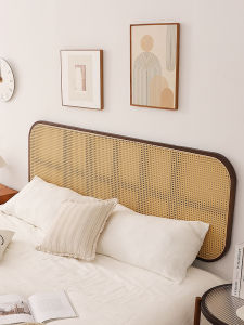MEIZHULIJIA | Rustic Rattan Freestanding Headboard